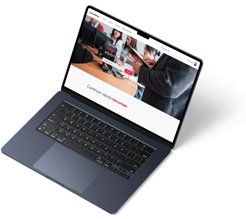 Plataforma U Academy en un MacBook Air - Gestión de Talento
